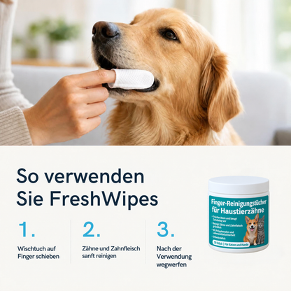 Plaly- Zahnpflege Finger- Wischtücher für Haustiere